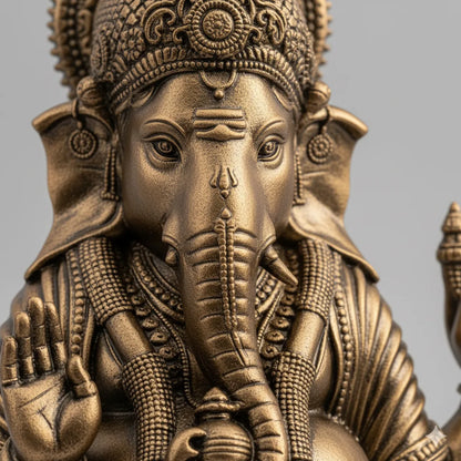 Lord Ganesha Idol for Home Decor – 6 Inch Antique Brass Ganesh Murti | Handmade Ganesha Idol for Home, Office & Mandir | Spiritual Gift by Kian Kart