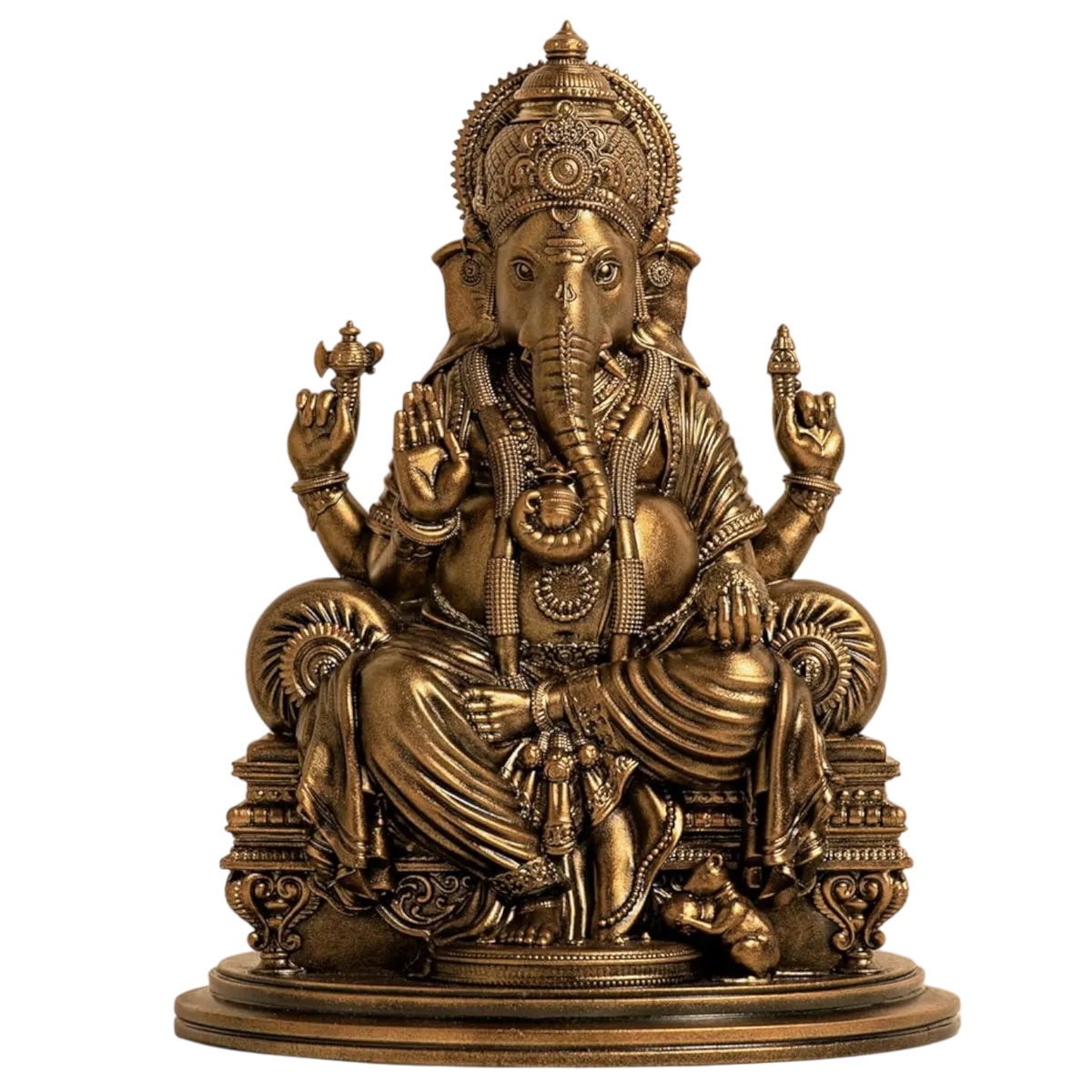 Lord Ganesha Idol for Home Decor – 6 Inch Antique Brass Ganesh Murti | Handmade Ganesha Idol for Home, Office & Mandir | Spiritual Gift by Kian Kart