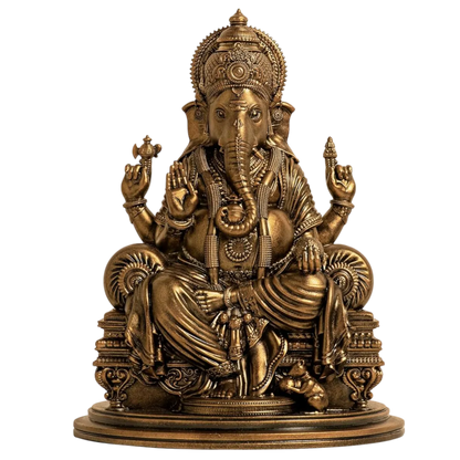 Lord Ganesha Idol for Home Decor – 6 Inch Antique Brass Ganesh Murti | Handmade Ganesha Idol for Home, Office & Mandir | Spiritual Gift by Kian Kart